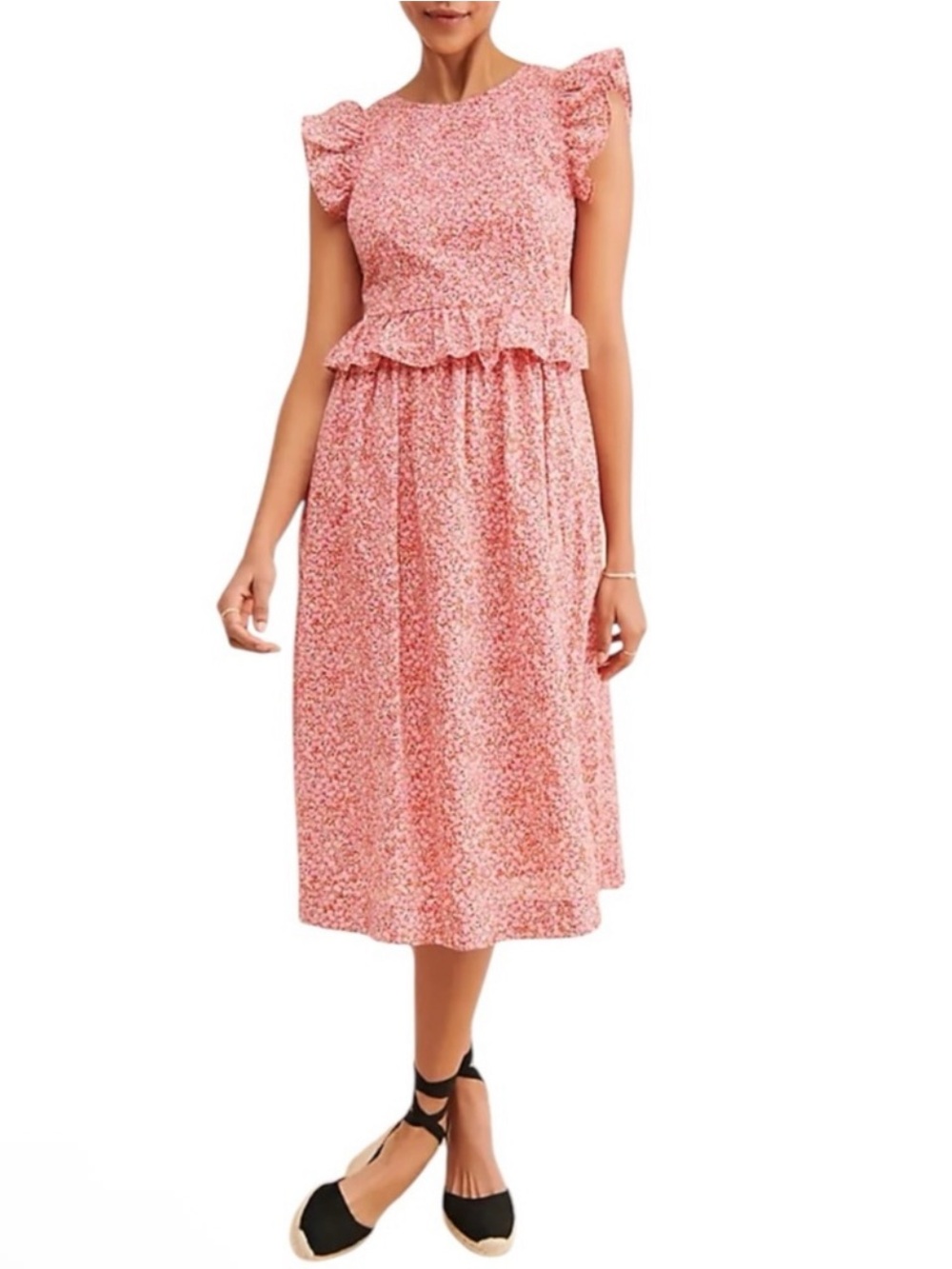 Vero Moda Dress Size Small Floral Midi Open Back